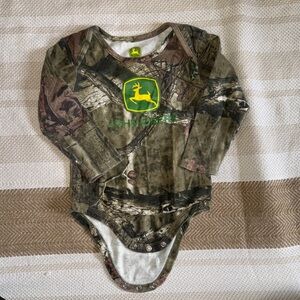John Deere Green and Brown Camouflage Kids Bodysuit